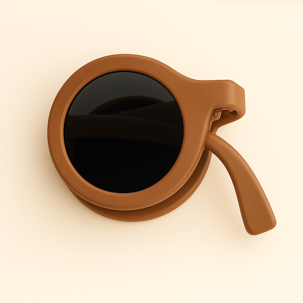 Lunettes pliables pour garçon – rondes et compactes – Marron café