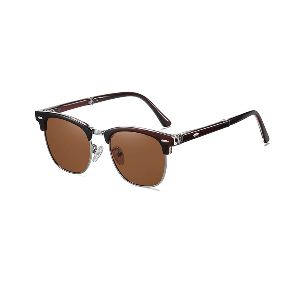 Clubmaster Pliable Marron - Polarisées