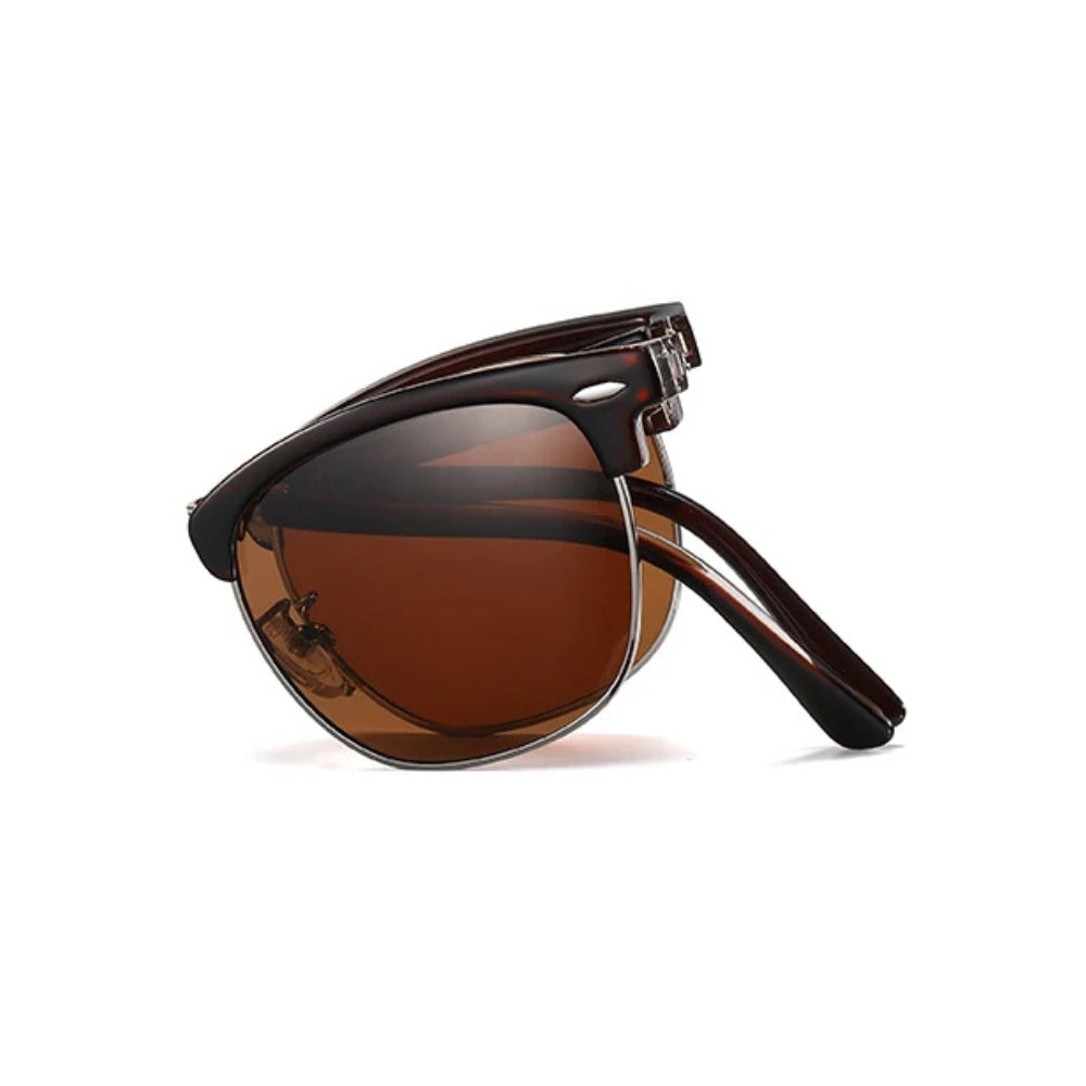 Clubmaster Pliable Marron - Polarisées