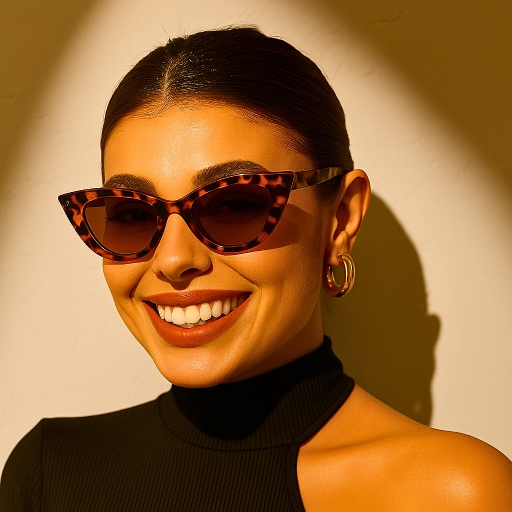 Lunettes de soleil femme oeil de chat - Motif léopard