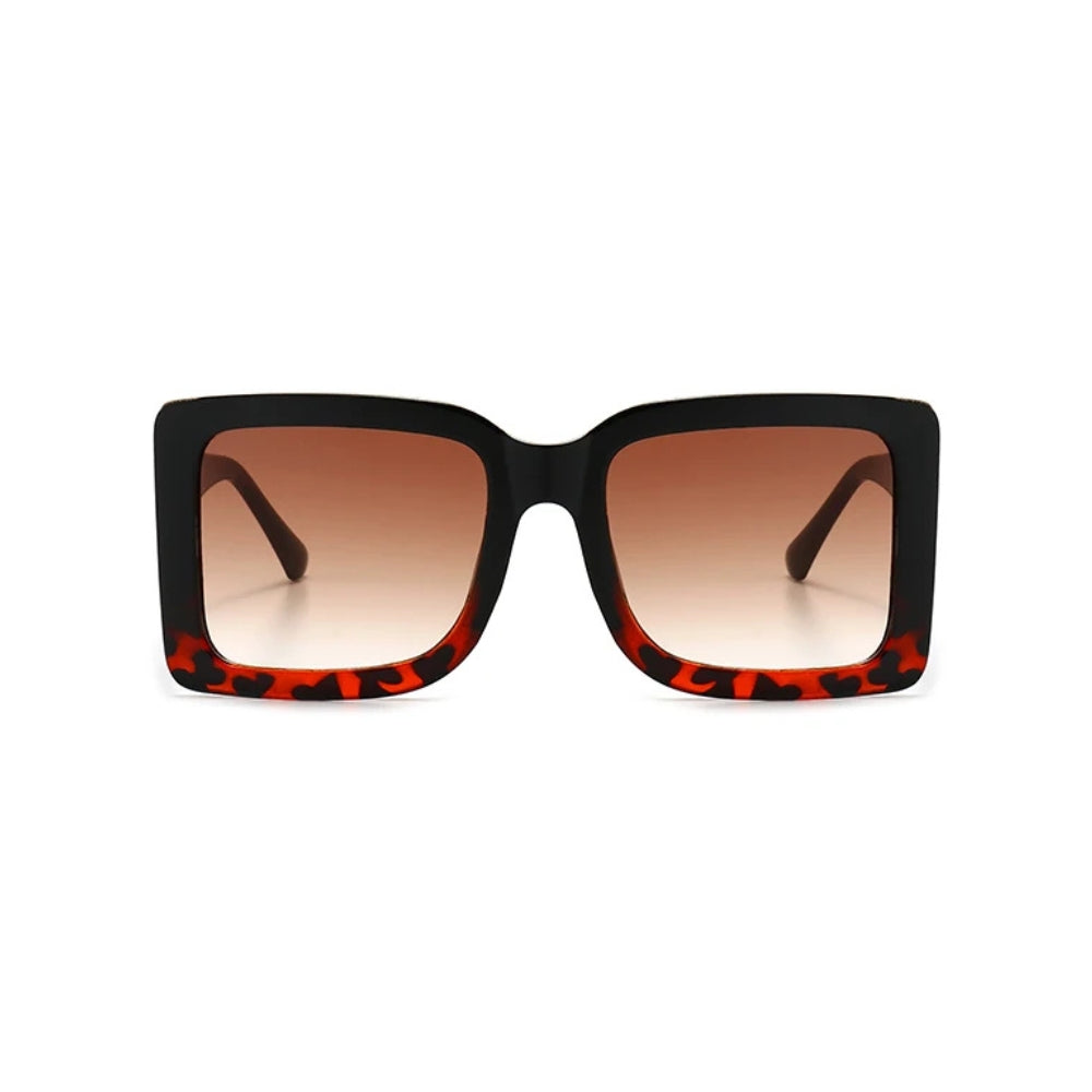 Grosses lunettes de soleil femme Carré - Dégradé Léopard