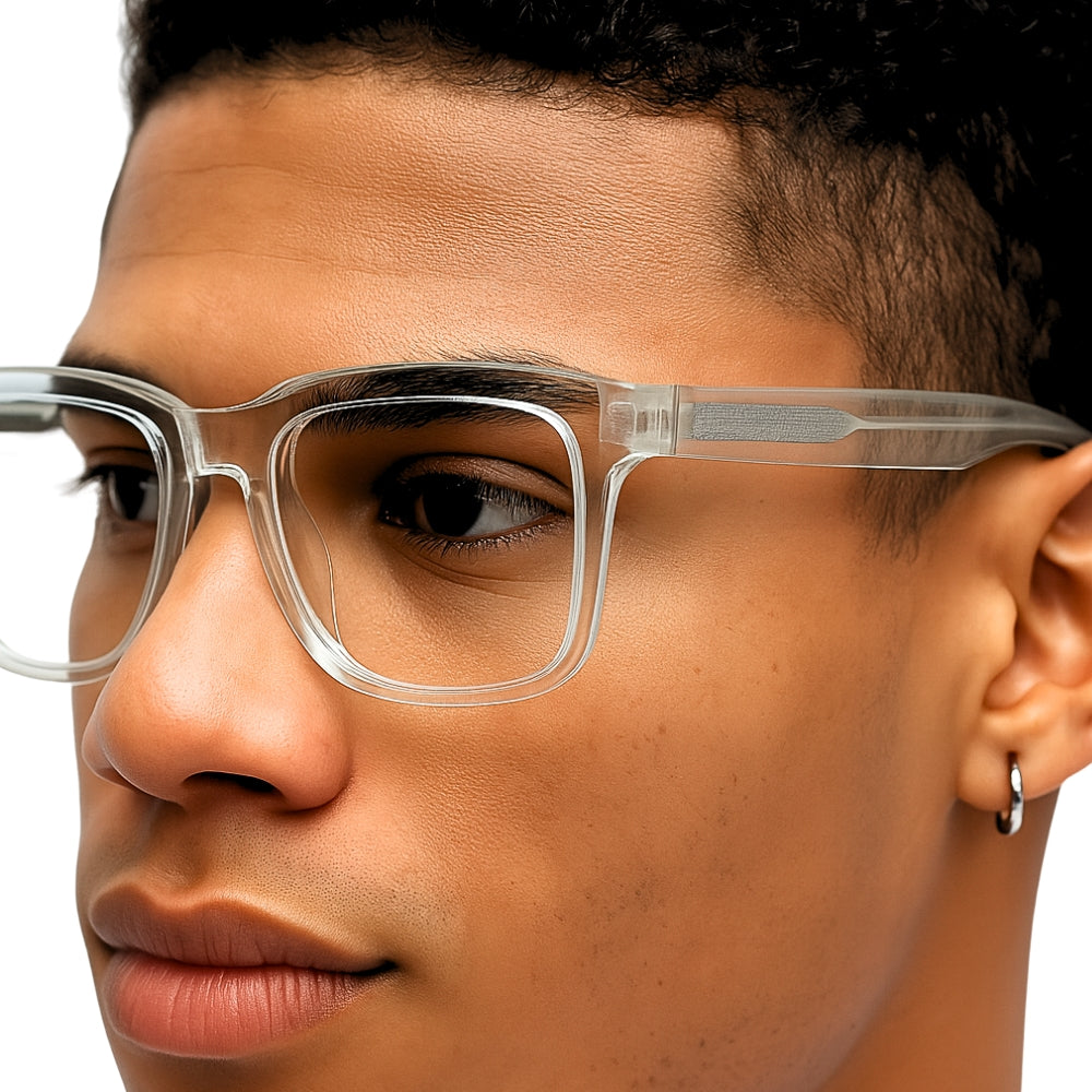 Lunettes de vue anti-lumière bleue pour homme - Monture Transparente