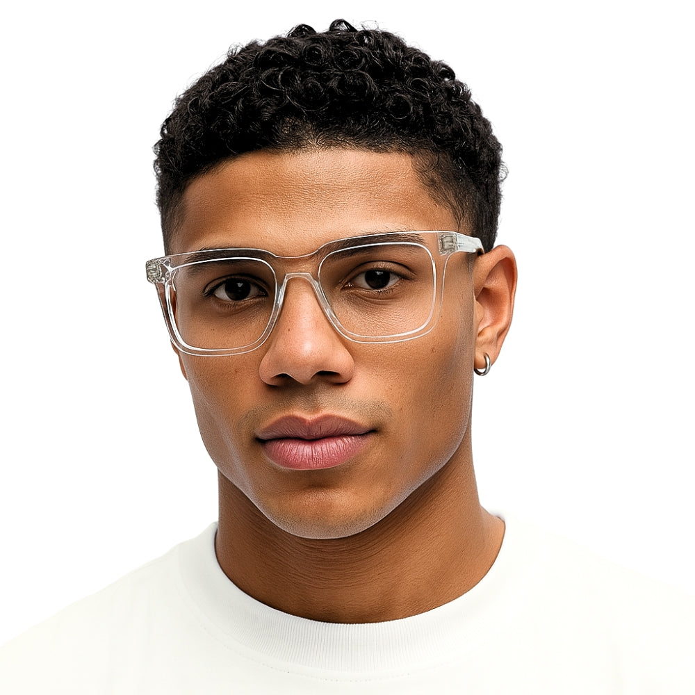 Lunettes de vue anti-lumière bleue pour homme - Monture Transparente