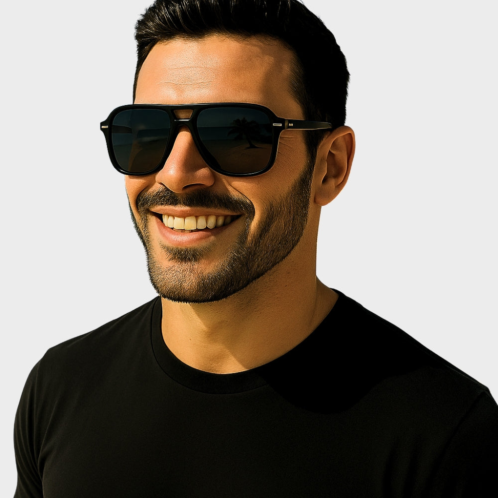 homme_portant_lunettes_soleil_aviateur_monture_noir