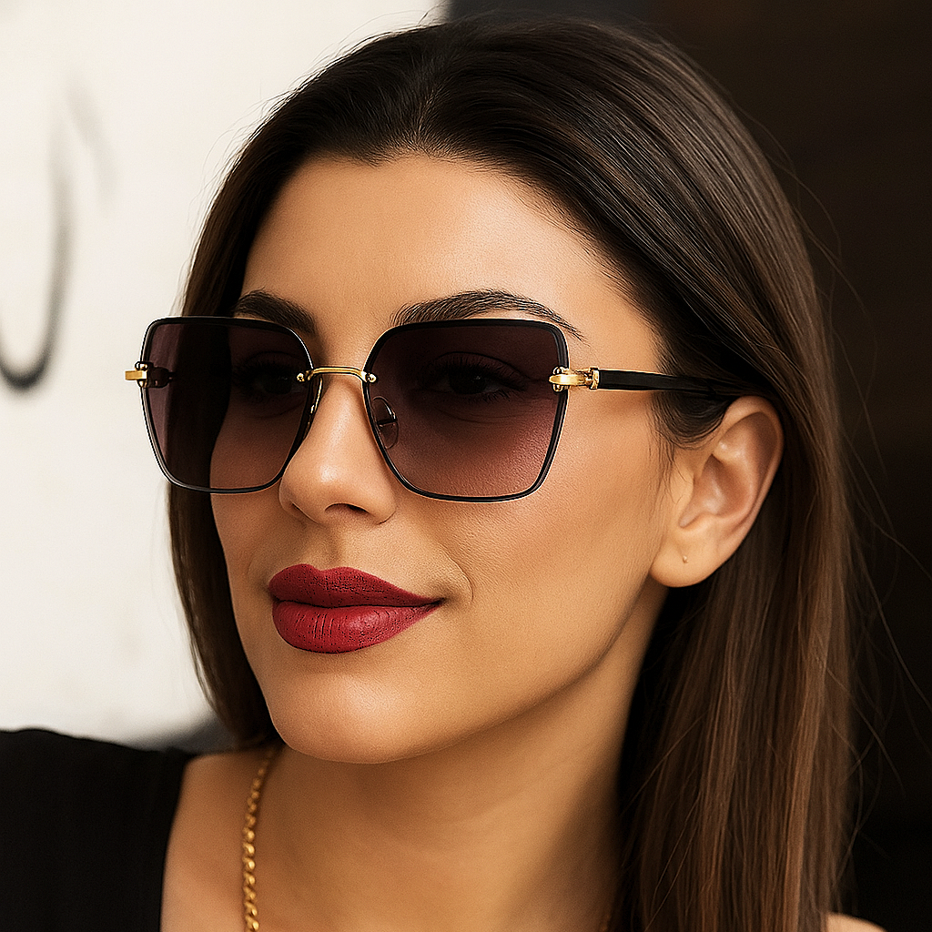 Lunettes de soleil femme sans monture - Gris