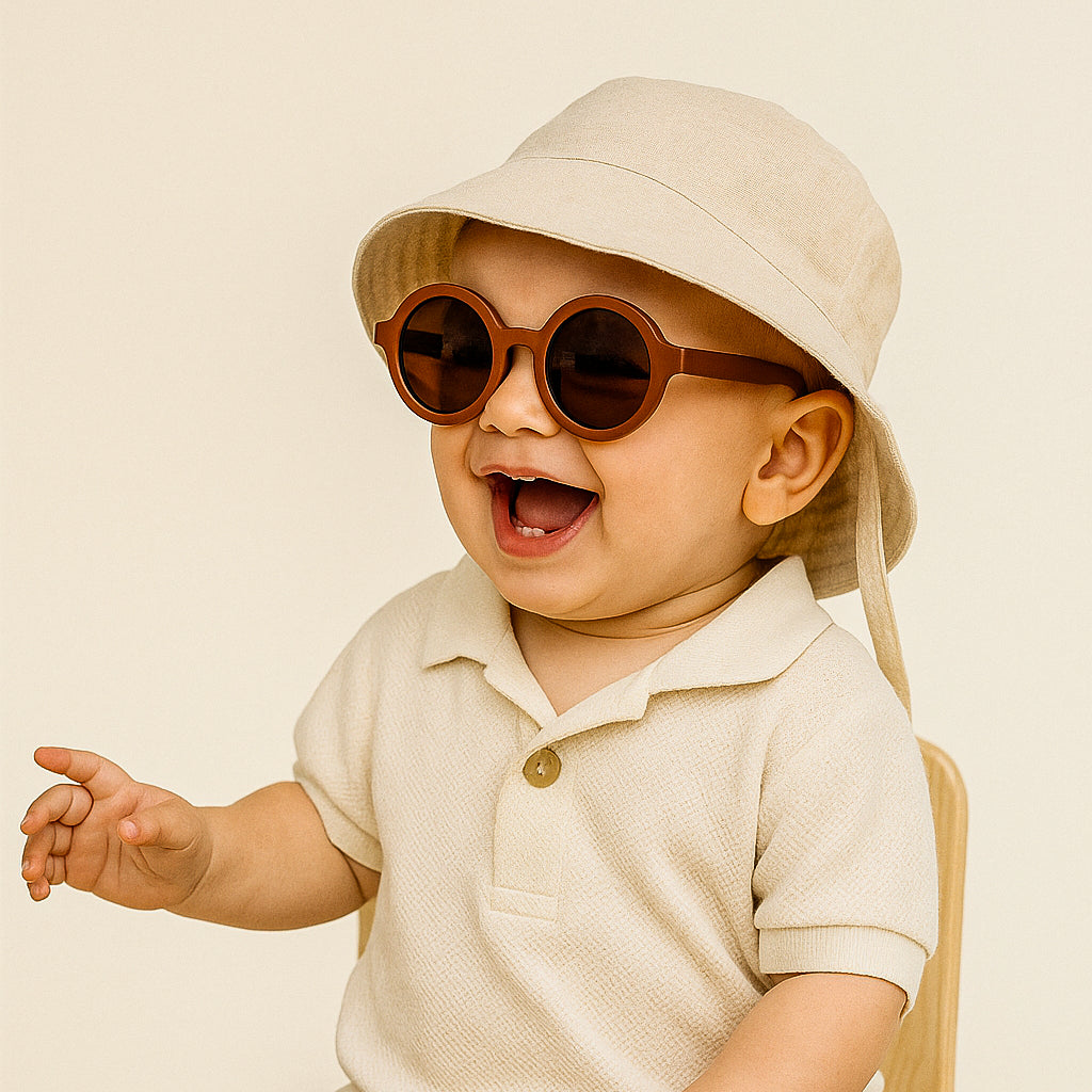 Lunettes pliables pour garçon – rondes et compactes – Marron café