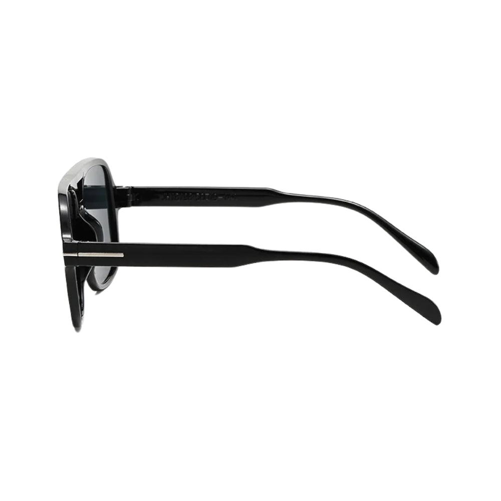 lunettes de soleil aviateur monture noir de profil