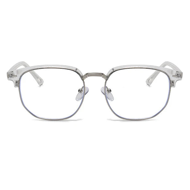 lunettes transparentes anti lumiere bleue style Clubmaster de face