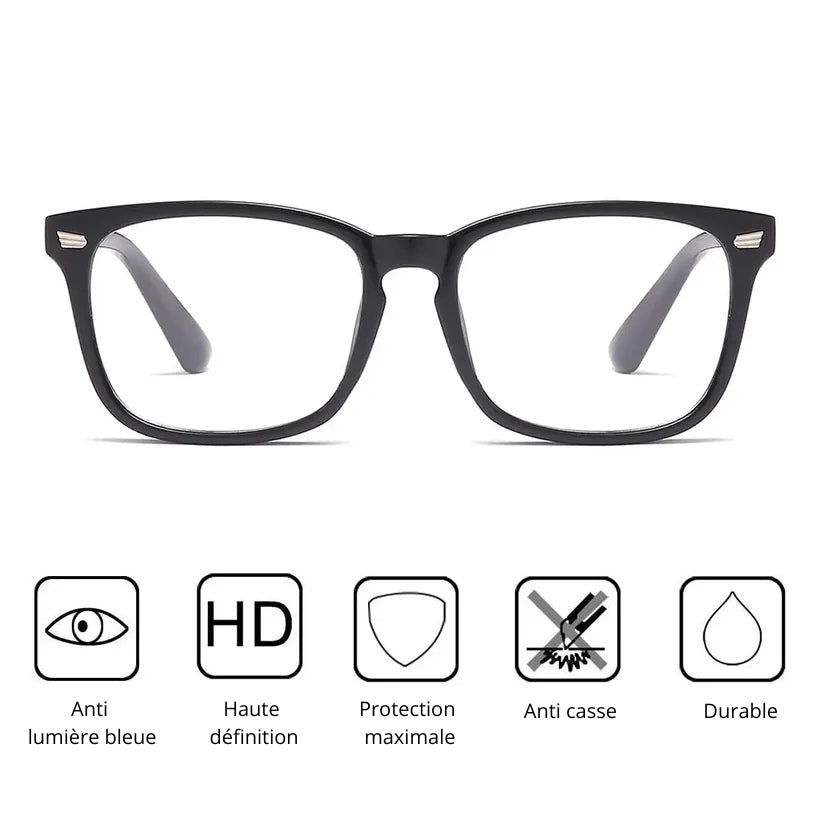 Lunettes Anti-Lumière Bleue Carrées