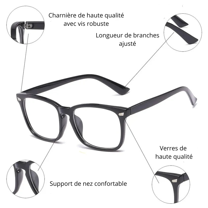 Lunettes Anti-Lumière Bleue Carrées