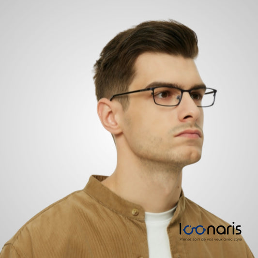 Lunettes anti lumière bleue rectangulaire homme